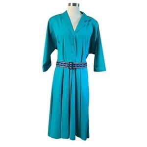 Vintage Willi of California Made In The USA 70s Belted Dress Shoulder With Pads